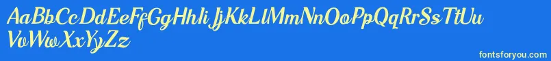Kashie Mercy-Schriftart – Gelbe Schriften auf blauem Hintergrund