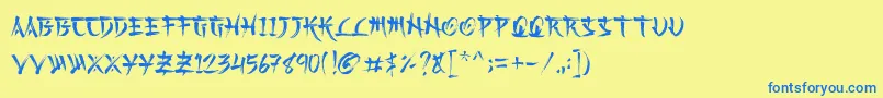 Kashima Demo Font – Blue Fonts on Yellow Background