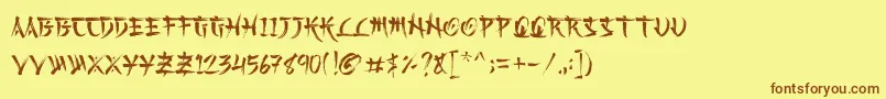 Kashima Demo Font – Brown Fonts on Yellow Background
