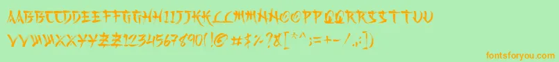 Kashima Demo Font – Orange Fonts on Green Background