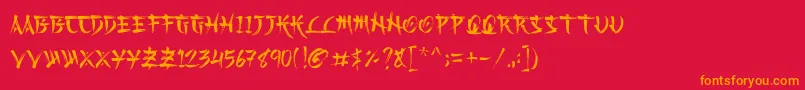 Kashima Demo Font – Orange Fonts on Red Background