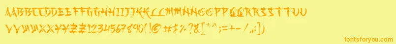 Kashima Demo Font – Orange Fonts on Yellow Background