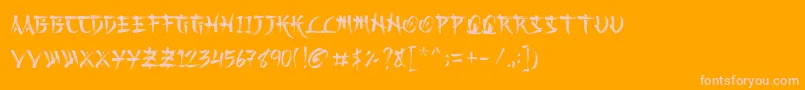 Kashima Demo Font – Pink Fonts on Orange Background