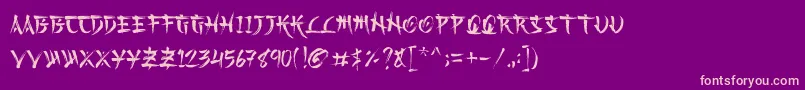 Kashima Demo Font – Pink Fonts on Purple Background