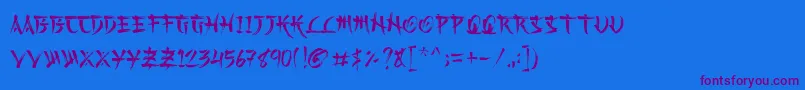Kashima Demo Font – Purple Fonts on Blue Background