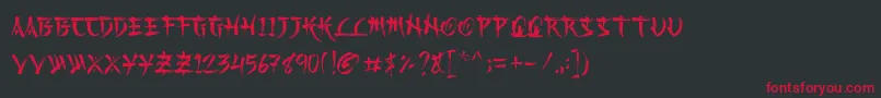 フォントKashima Demo – 黒い背景に赤い文字