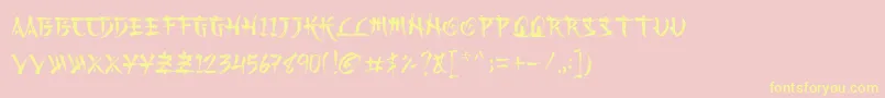 Kashima Demo Font – Yellow Fonts on Pink Background