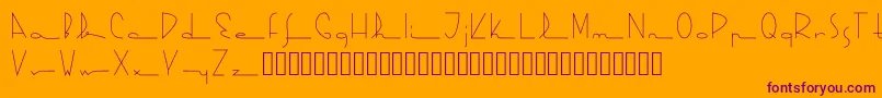 Kasparosky-Schriftart – Violette Schriften auf orangefarbenem Hintergrund