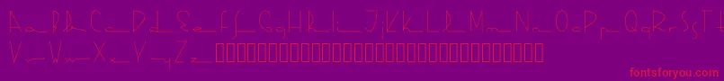 フォントKasparosky – 紫の背景に赤い文字
