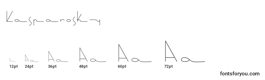 Размеры шрифта Kasparosky (131416)