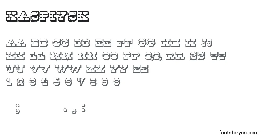 Fuente Kaspiysk - alfabeto, números, caracteres especiales