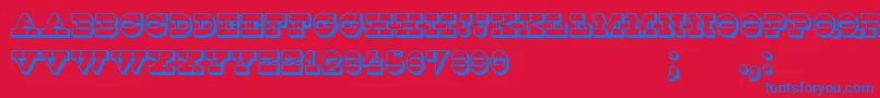 Kaspiysk Font – Blue Fonts on Red Background