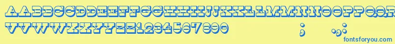 Kaspiysk Font – Blue Fonts on Yellow Background