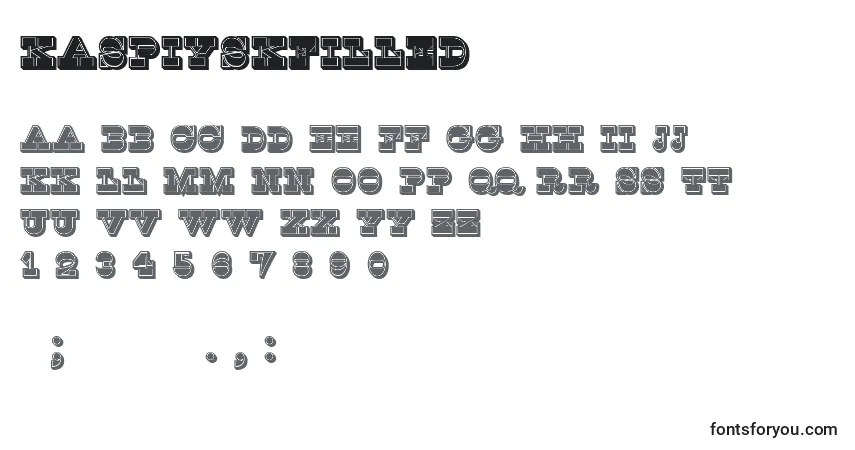 Шрифт KaspiyskFilled – алфавит, цифры, специальные символы