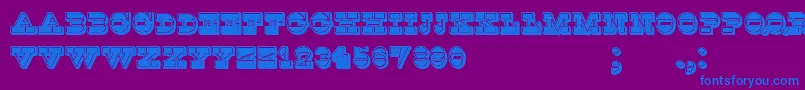 Fonte KaspiyskFilled – fontes azuis em um fundo violeta
