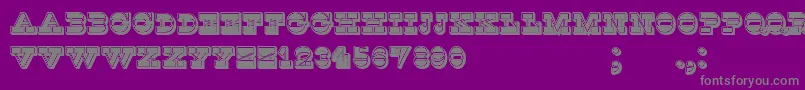 フォントKaspiyskFilled – 紫の背景に灰色の文字