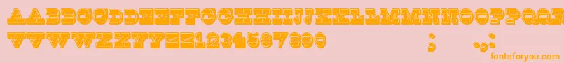 KaspiyskFilled Font – Orange Fonts on Pink Background