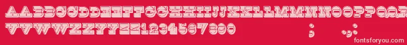 Fonte KaspiyskFilled – fontes rosa em um fundo vermelho