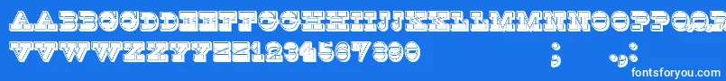 フォントKaspiyskFilled – 青い背景に白い文字