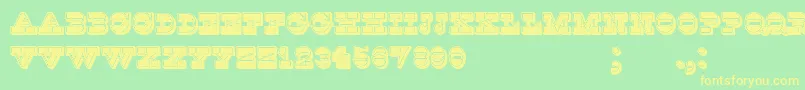 KaspiyskFilled Font – Yellow Fonts on Green Background