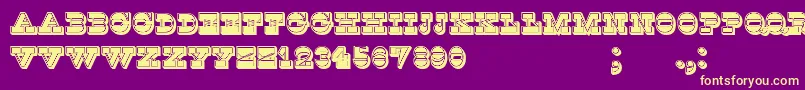 KaspiyskFilled Font – Yellow Fonts on Purple Background
