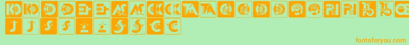 KassandrasMonogramme Font – Orange Fonts on Green Background