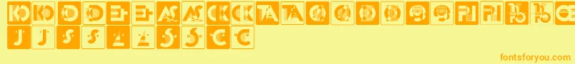 KassandrasMonogramme Font – Orange Fonts on Yellow Background