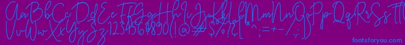 KastingScript Font – Blue Fonts on Purple Background