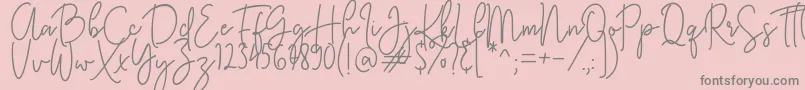 KastingScript Font – Gray Fonts on Pink Background