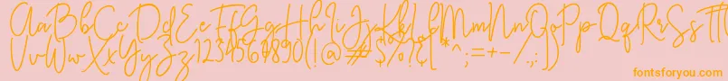 KastingScript Font – Orange Fonts on Pink Background