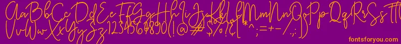 KastingScript Font – Orange Fonts on Purple Background