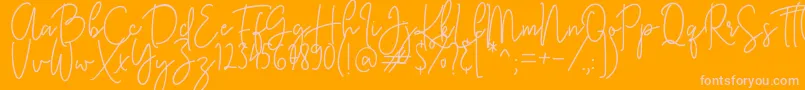 KastingScript Font – Pink Fonts on Orange Background