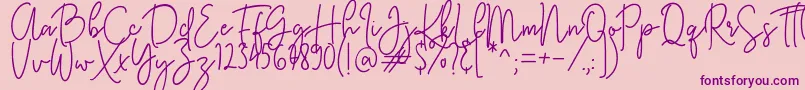 KastingScript Font – Purple Fonts on Pink Background