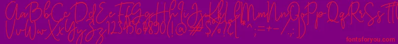 KastingScript Font – Red Fonts on Purple Background