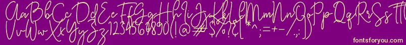 fuente KastingScript – Fuentes Amarillas Sobre Fondo Morado