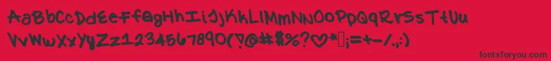 Kat Font – Black Fonts on Red Background