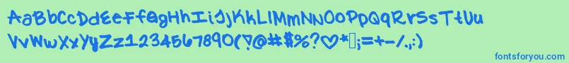 Kat Font – Blue Fonts on Green Background