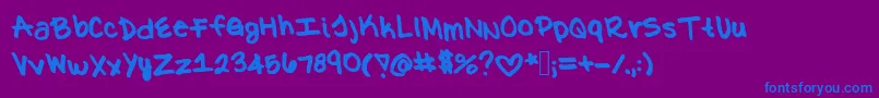 Kat-fontti – siniset fontit violetilla taustalla