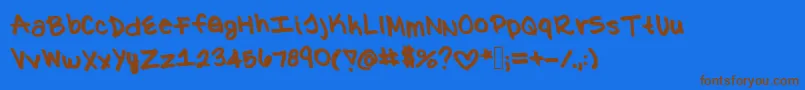 Kat Font – Brown Fonts on Blue Background