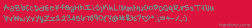Kat Font – Gray Fonts on Red Background