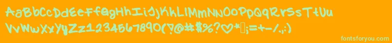 Kat Font – Green Fonts on Orange Background