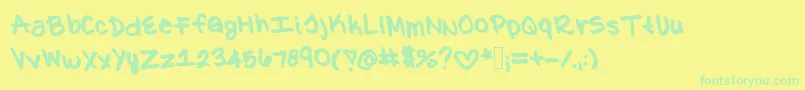 Czcionka Kat – zielone czcionki na żółtym tle
