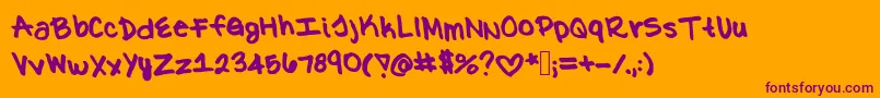 Kat Font – Purple Fonts on Orange Background