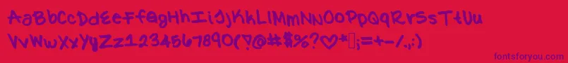 Kat Font – Purple Fonts on Red Background