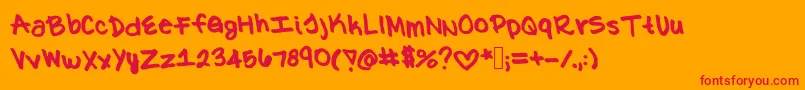Kat Font – Red Fonts on Orange Background
