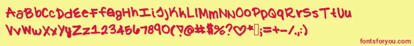 Kat Font – Red Fonts on Yellow Background