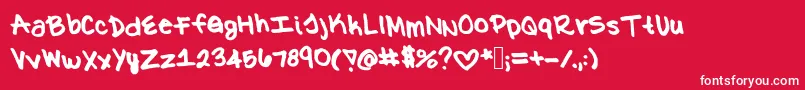 Kat Font – White Fonts on Red Background