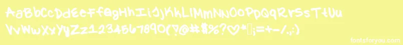 フォントKat – 黄色い背景に白い文字