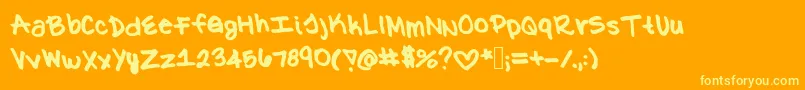 Kat Font – Yellow Fonts on Orange Background