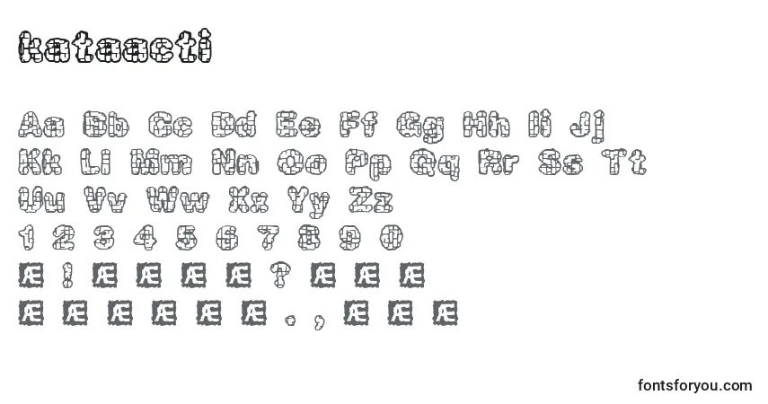Kataacti (131422)フォント–アルファベット、数字、特殊文字